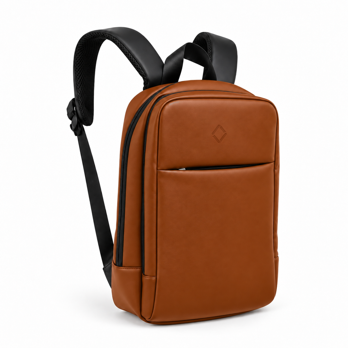 Daybook Backpack – Havana, three-quarter view – ECADRA