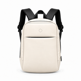 Daybook Backpack – Ivory faux leather laptop backpack – شنطة ضهر لابتوب حريمي أوف وايت – ECADRA