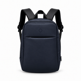 Daybook Backpack – Navy Blue faux leather laptop backpack – شنطة ضهر لابتوب حريمي كحلي – ECADRA