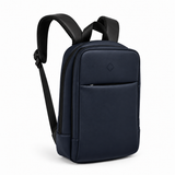 Daybook Backpack – Navy Blue, three-quarter view – ECADRA