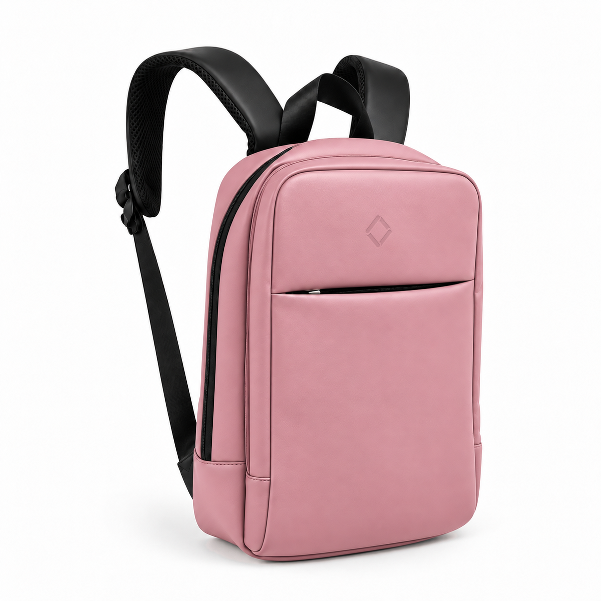 Daybook Backpack – Rose, three-quarter view – ECADRA