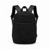Daybook Backpack – Faux Suede – Black faux suede laptop backpack – شنطة ضهر لابتوب حريمي أسود – ECADRA