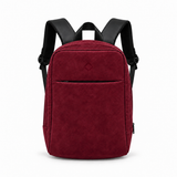 Daybook Backpack – Faux Suede – Burgundy faux suede laptop backpack – شنطة ضهر لابتوب حريمي نبيتي – ECADRA