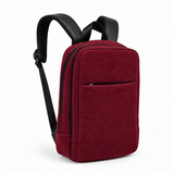 Daybook Backpack – Faux Suede – Burgundy, three-quarter view – ECADRA