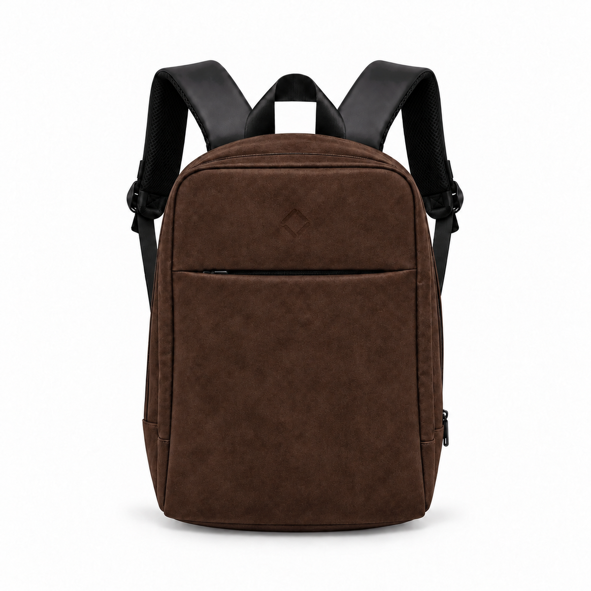 Daybook Backpack – Faux Suede – Chocolate faux suede laptop backpack – شنطة ضهر لابتوب حريمي شوكولاتة – ECADRA