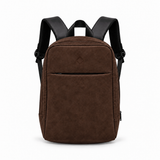 Daybook Backpack – Faux Suede – Chocolate faux suede laptop backpack – شنطة ضهر لابتوب حريمي شوكولاتة – ECADRA