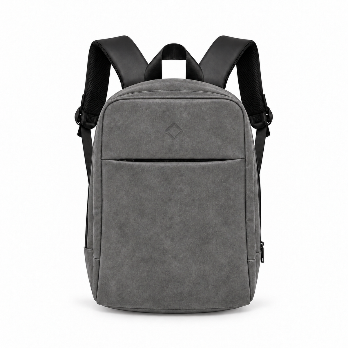 Daybook Backpack – Faux Suede – Gray faux suede laptop backpack – شنطة ضهر لابتوب حريمي رمادي – ECADRA