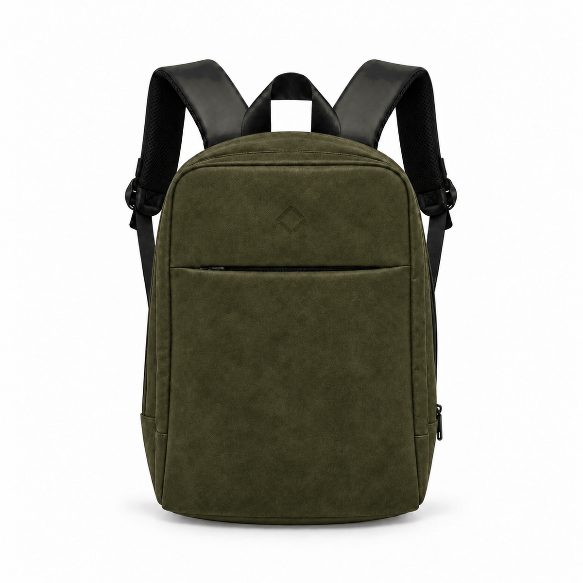 Daybook Backpack – Faux Suede – Olive faux suede laptop backpack – شنطة ضهر لابتوب حريمي زيتي – ECADRA