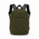 Daybook Backpack – Faux Suede – Olive faux suede laptop backpack – شنطة ضهر لابتوب حريمي زيتي – ECADRA