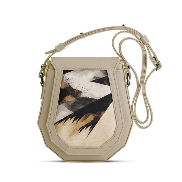 Beige Polygon Crossbags Arrow – شنطة كروس صغيرة – ECADRA