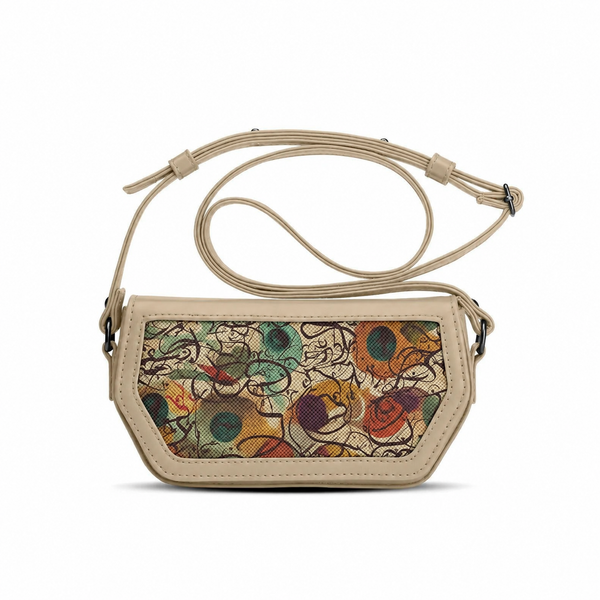 Beige Swag Crossbody Ancient – شنطة كروس ميني مرسوم عليها رسومات فرعوني – ECADRA