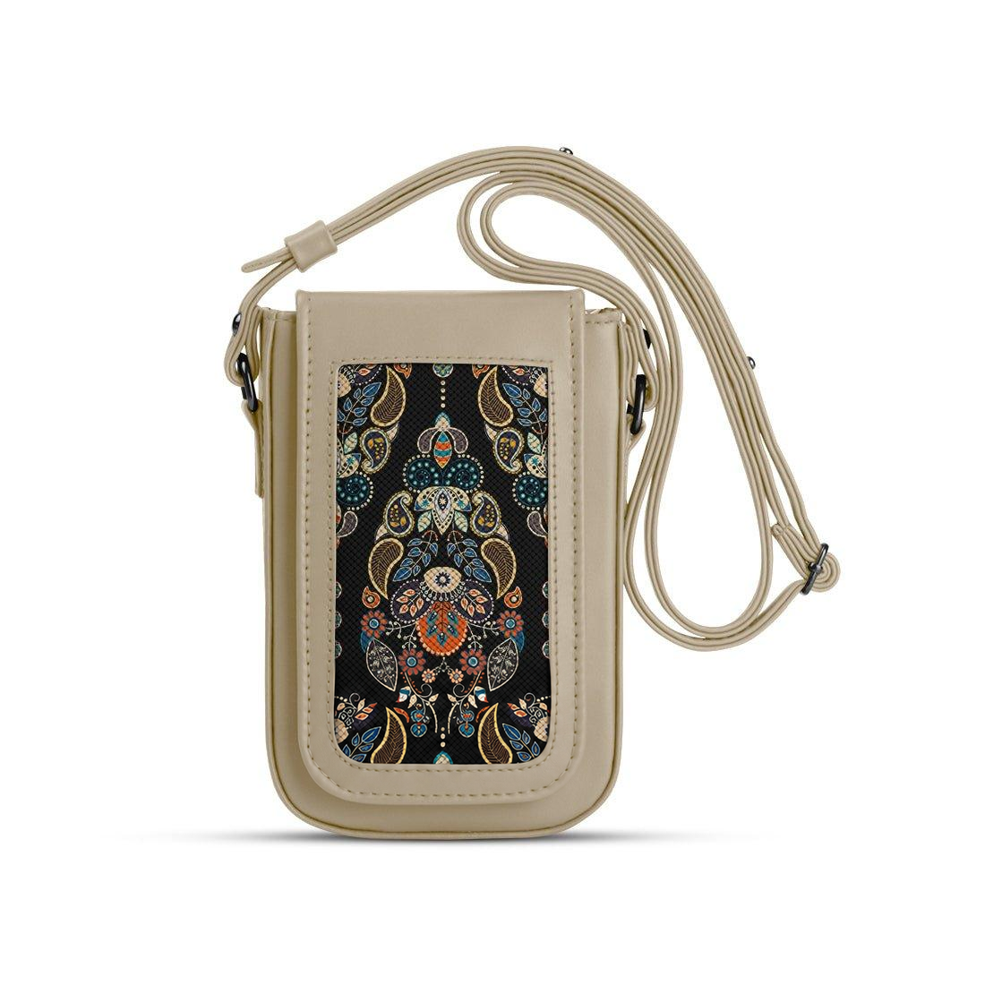 Beige Tagged Crossbag Agy – شنطة كروس للموبايل – ECADRA