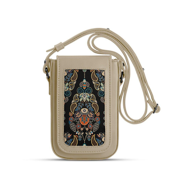 Beige Tagged Crossbag Agy – شنطة كروس للموبايل – ECADRA