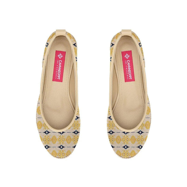 Beige Voyage Round Toe African Yellows - CANVAEGYPT