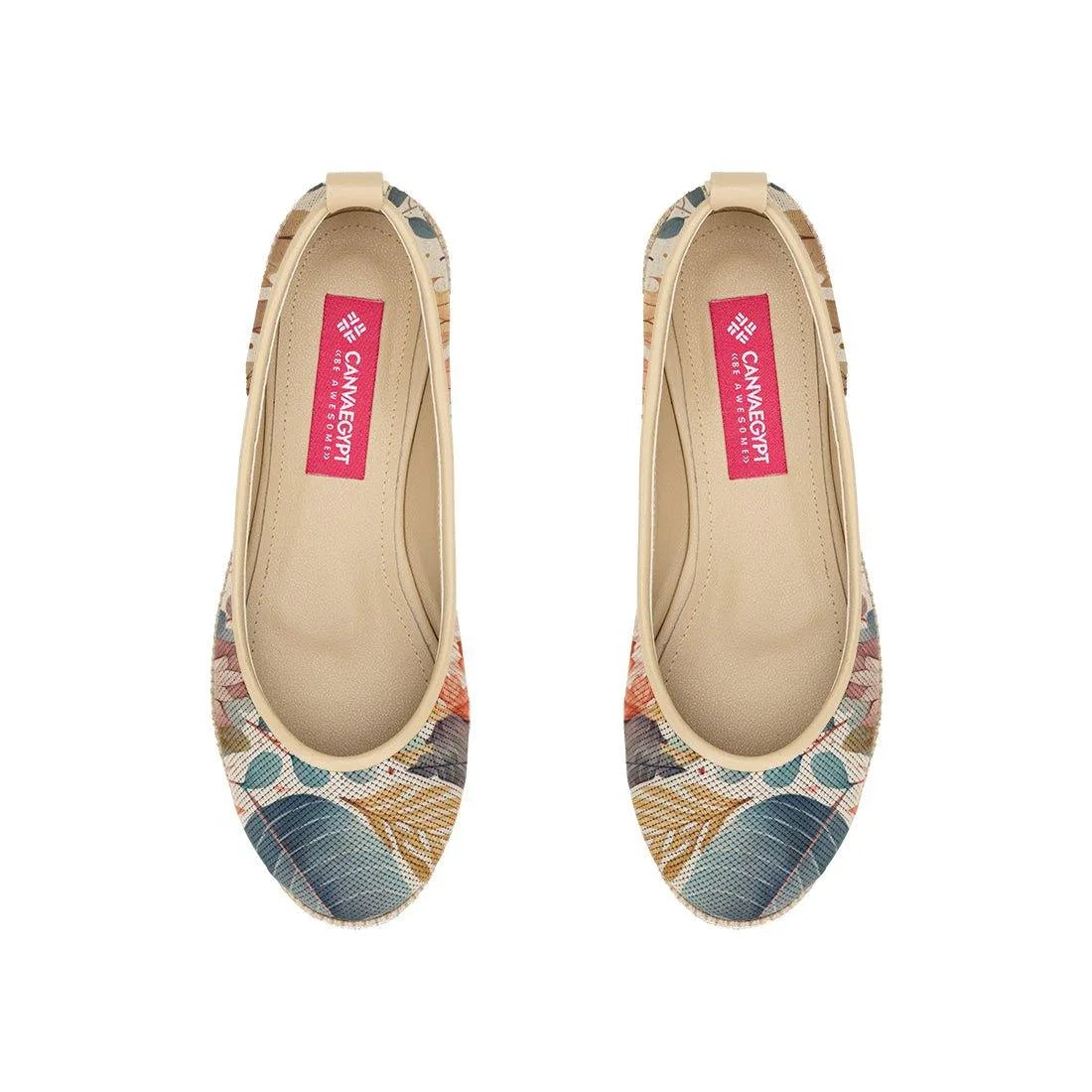 Beige Voyage Round Toe Leaves