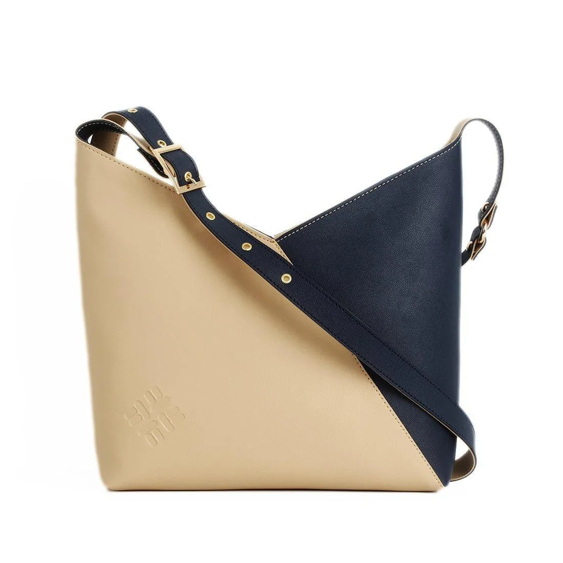 Bicolor Triangles Bags Beige with DB