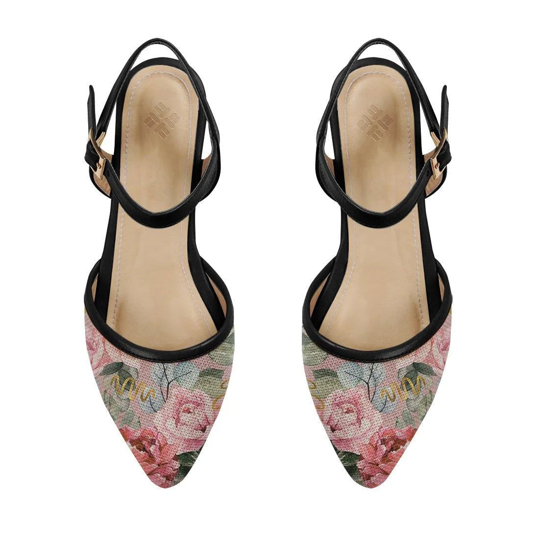 Black Closed Strap Sandal Watercolor gentle