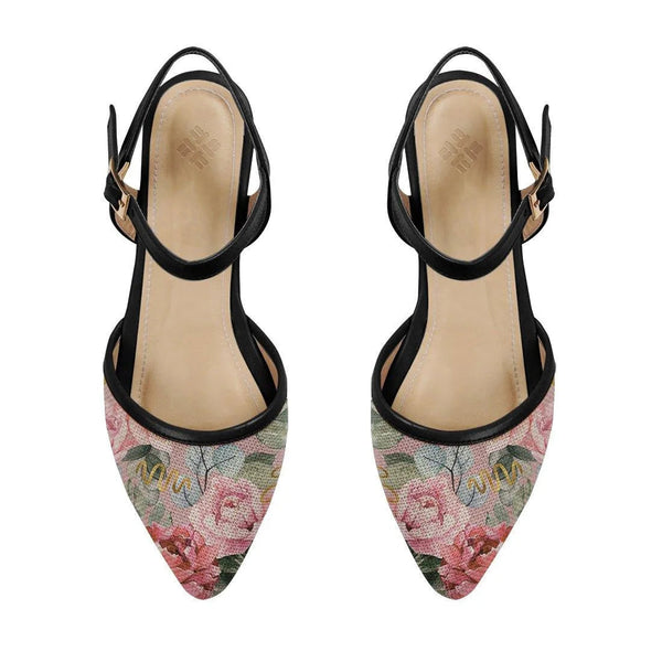 Black Closed Strap Sandal Watercolor gentle