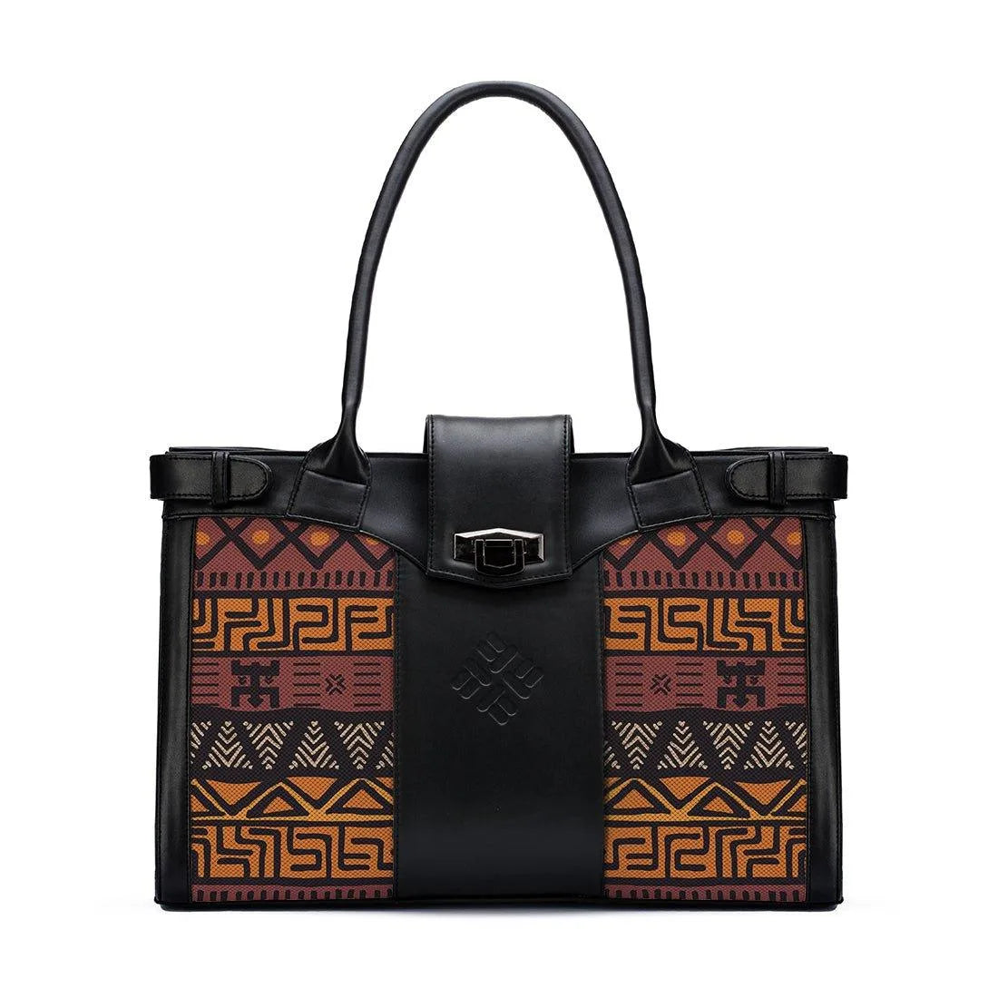 Black Double Handle African Pattern