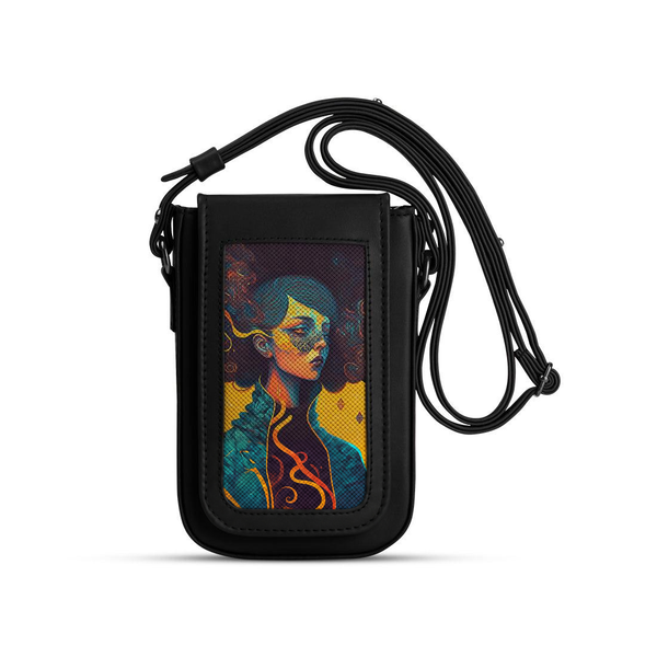 Black Tagged Crossbag Looking Forward – شنطة كروس للموبايل – ECADRA