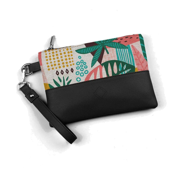 Black Toiletry Pouch Art – شنطة ميكب صغيرة مرسوم عليها رسمة فنية بالألوان – ECADRA