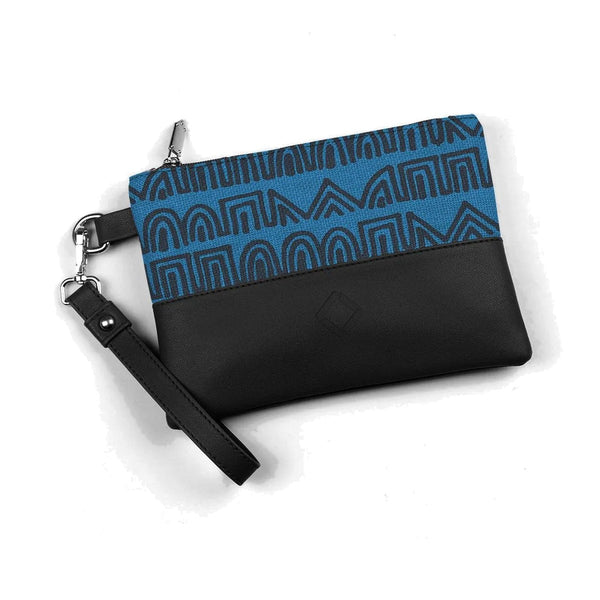 Black Toiletry Pouch Handmade Tribal – شنطة ميكب صغيرة مرسوم عليها نقشة أفريقي – ECADRA