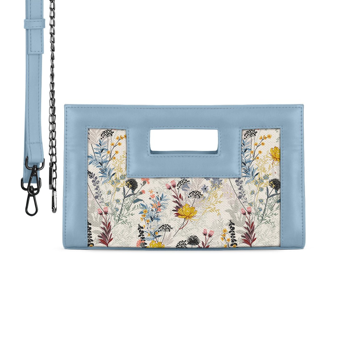 Blue City Sleek Clutch Floary - CANVAEGYPT