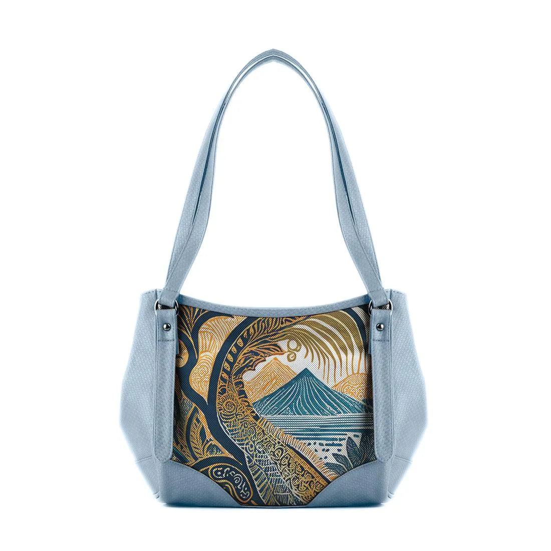 Blue Leather Tote Bag Civilization - CANVAEGYPT