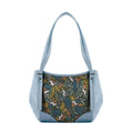 Blue Leather Tote Bag Jungles