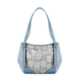 Blue Leather Tote Bag Kitty - CANVAEGYPT