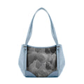 Blue Leather Tote Bag The Grey Rocks