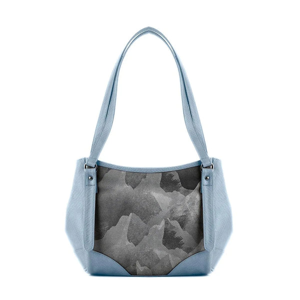 Blue Leather Tote Bag The Grey Rocks - CANVAEGYPT