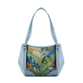 Blue Leather Tote Bag Verdure