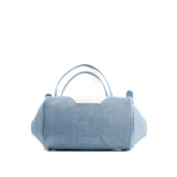 Blue Leather Tote Bag We