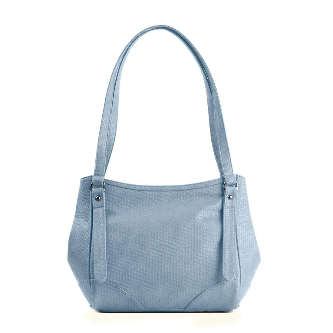 Blue Leather Tote Bag We