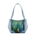 Blue Leather Tote Peacock
