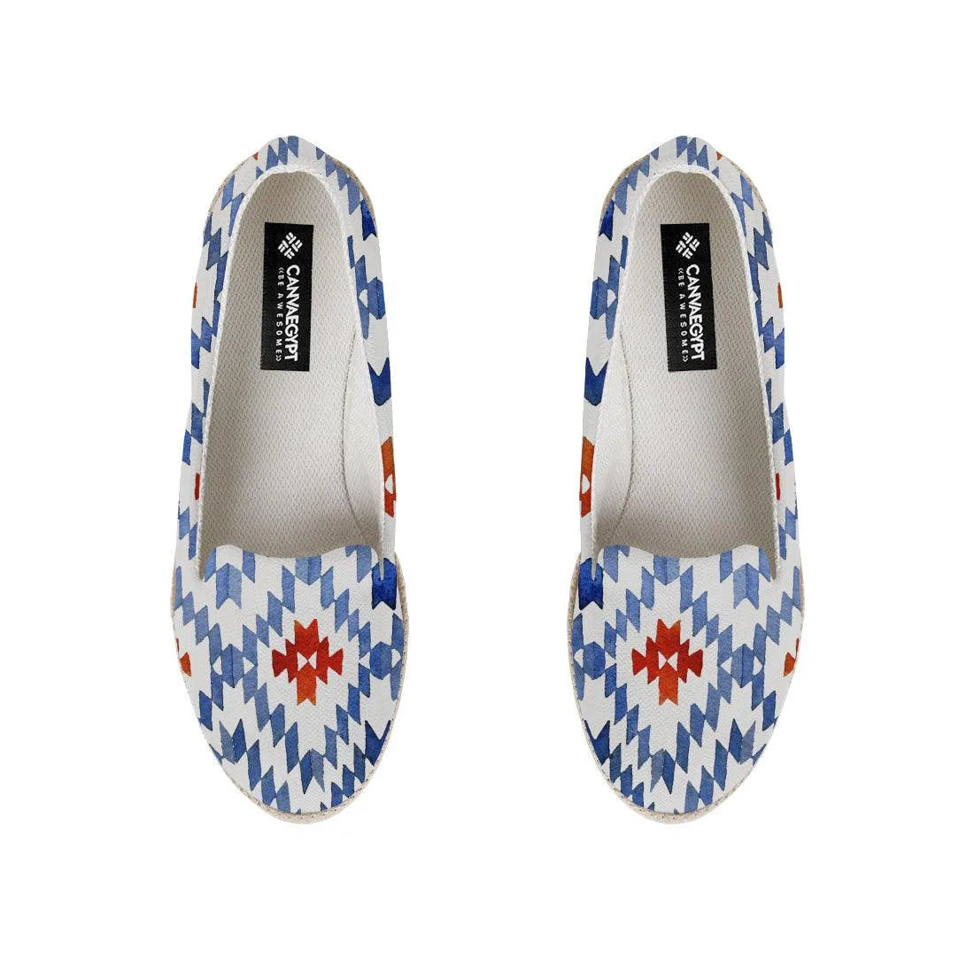Blue rhombus ikat Nook Espadrille - CANVAEGYPT