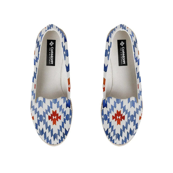 Blue rhombus ikat Nook Espadrille - CANVAEGYPT