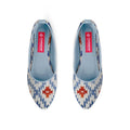 Blue Round Toe Shoe Blue rhombus
