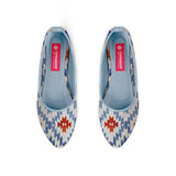 Blue Round Toe Shoe Blue rhombus - CANVAEGYPT