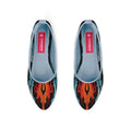Blue Round Toe Shoe Flaring