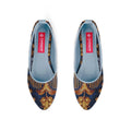 Blue Round Toe Shoe Gold garden