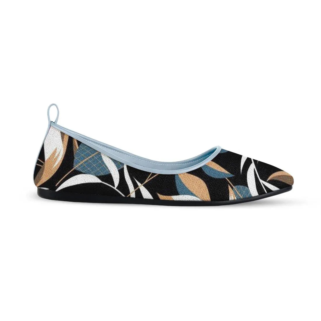 Blue Round Toe Shoe Leaves - CANVAEGYPT