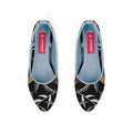 Blue Round Toe Shoe Leaves