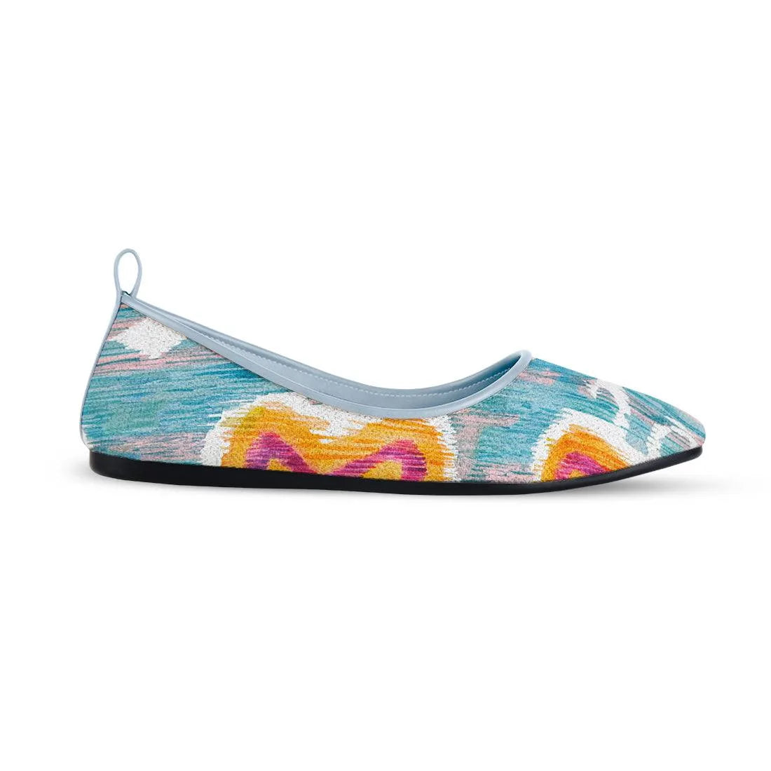 Blue Round Toe Shoe Purple blossom - CANVAEGYPT