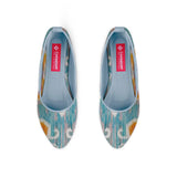 Blue Round Toe Shoe Purple blossom - CANVAEGYPT