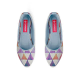 Blue Round Toe Shoe Rainbow triangles - CANVAEGYPT
