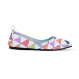 Blue Round Toe Shoe Rainbow triangles - CANVAEGYPT