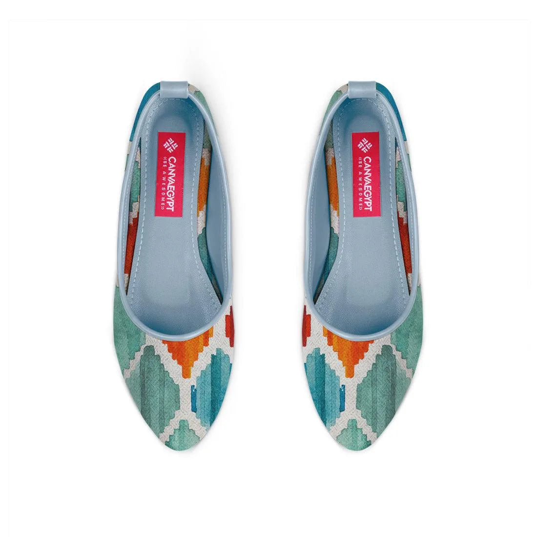 Blue Round Toe Shoe Rhombus sarong - CANVAEGYPT