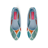 Blue Round Toe Shoe Rhombus sarong - CANVAEGYPT